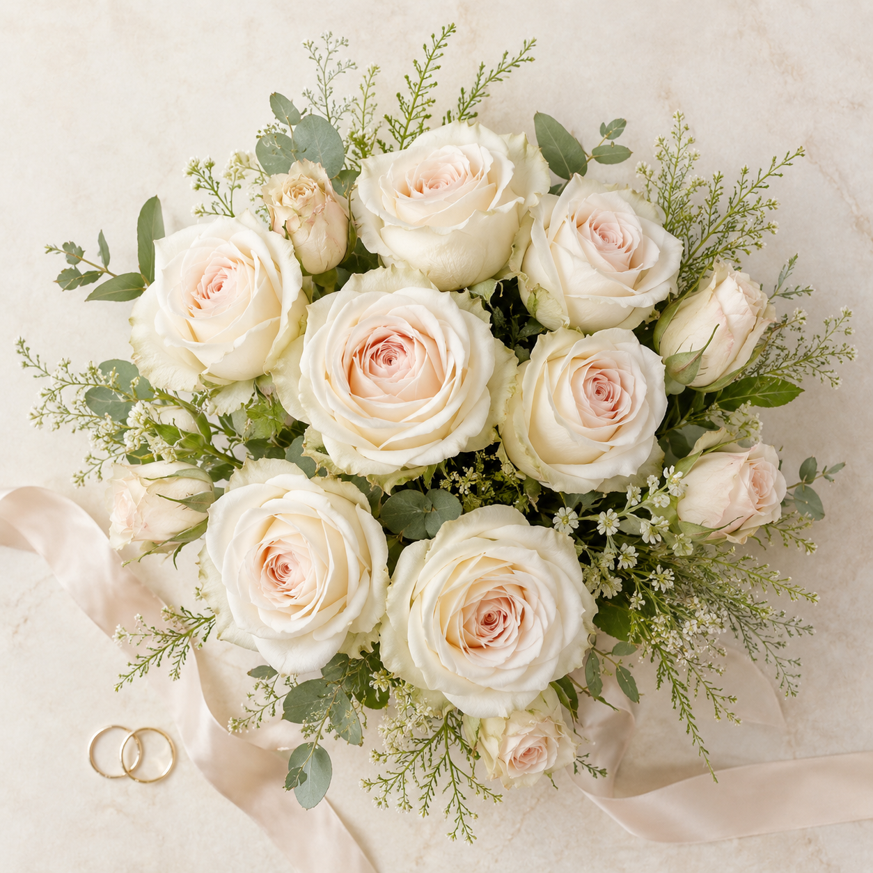 Immaculate White Roses